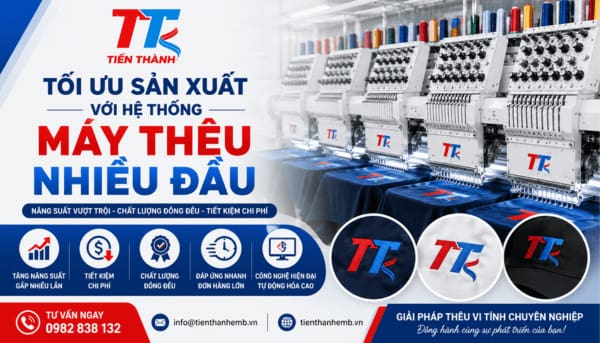 Tối Ưu Sản Xuất Với Hệ Thống Máy Thêu Nhiều Đầu
